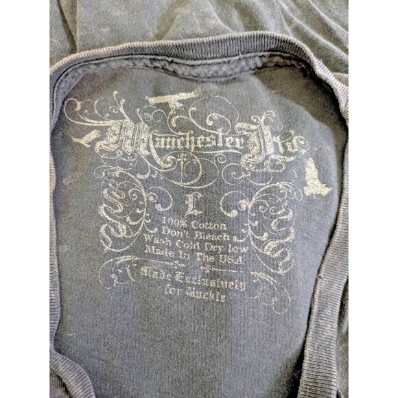 Vintage 90s Streetwear Mens Large Distressed Tribal Skeleton T-Shirt Gray USA - Picture 6 of 9